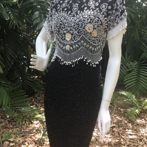 Vintage Oleg Cassini beaded Dress - Picture 11 of 16